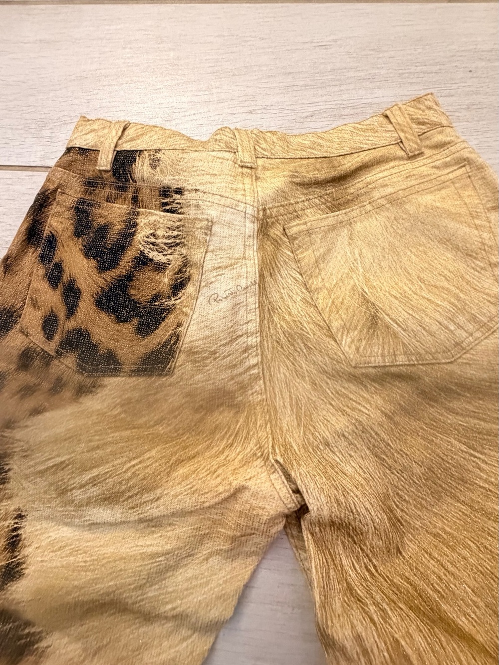 Roberto Cavalli Leopard-Print Flare Jeans in Tan and Black - Picture 10 of 15